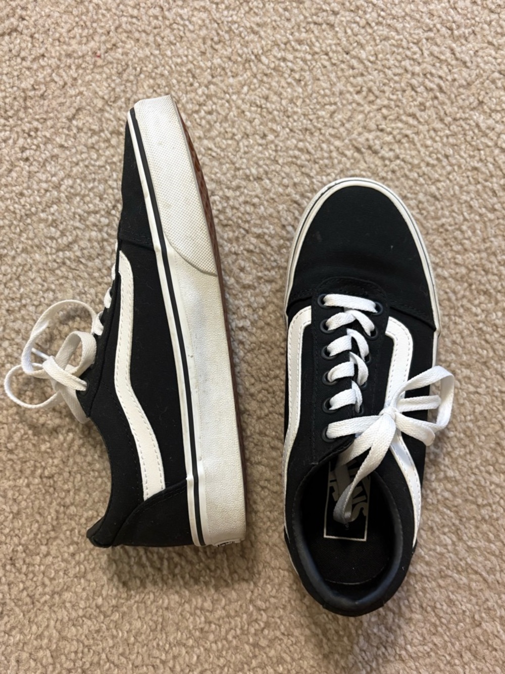 Vans Black and White Low-Top Skate Shoes